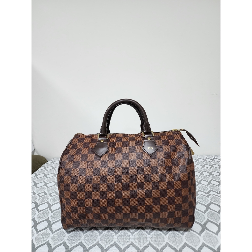 LOUIS VUITTON Damier Canvas Speedy 30 Bag Brown